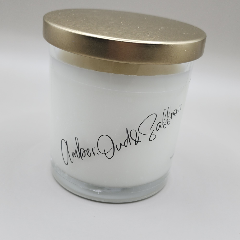 Amber, Oud & Saffron Scented Candle 200g